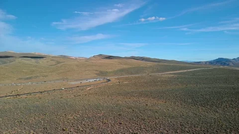 Aerial, Red Rock Canyon, lower parking area, cars, route 159 02 Stock Footage 106784341
