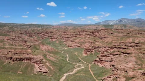 Aerial red valley nature Stock Footage 240545802