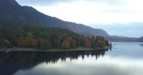 AERIAL - REFLECTIONS - MAGIC HOUR - FOREST EPIC MASTER Stock Footage 165237333