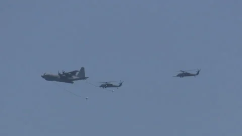 Aerial refueling operation Stock Footage 204829458