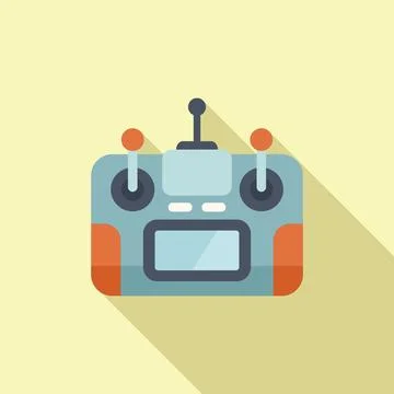 Aerial remote control icon flat vector. Drone vehicle Stockillustratie