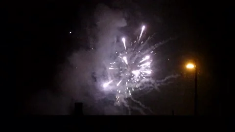 Aerial Repeater Firework At New Years Eve (consumer fireworks) Video stock 147267752