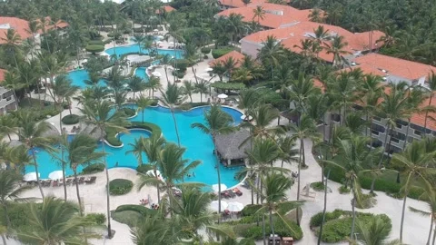 Aerial Resort Pullback Stock Footage 156012665