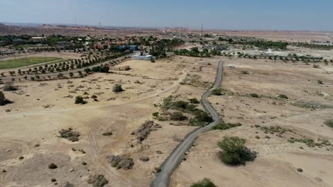Aerial Reveal Shot Pulling Back Over Desert Road, Southern Israel (reversed) Stock Footage 341363773