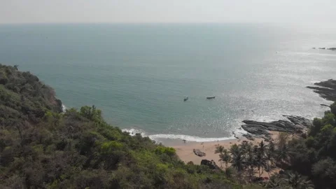 Aerial Reveal Shot of Secluded Beach Stock Footage