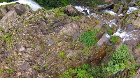 Aerial reveal of a waterfall. Stock Footage 51070867
