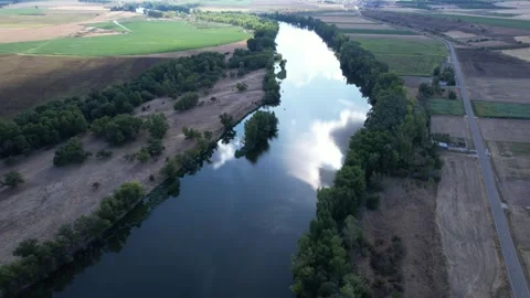 Aerial Reverse Shot of the Douro River  - 179 Stock Footage 308817972