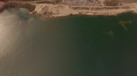 Aerial Reverse shot Sand beach with blue sky and beautiful clouds Stock Footage 56247089
