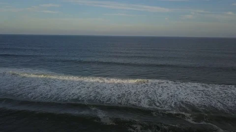 Aerial Rise over Ocean Stock Footage 80296341