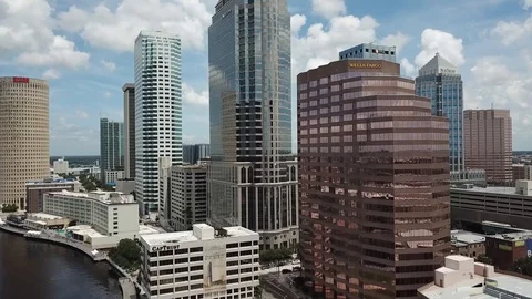 Aerial Rise of Tampa Bay, FL Stock Footage