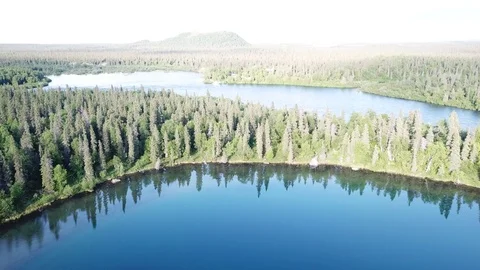 Aerial of River in Alaska in 4K Stock Footage