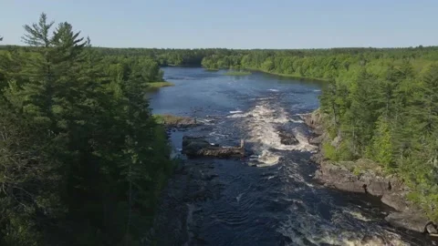 Aerial River Flow Stock Footage 229318253