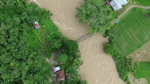 Aerial River Flow Stock Footage 259942345
