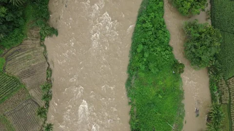 Aerial River Flow Stock Footage 259943079