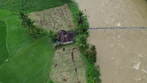 Aerial River Flow Stock Footage 259943146