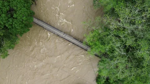 Aerial River Flow Stock Footage 259947245
