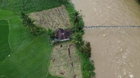 Aerial River Flow Foto stock