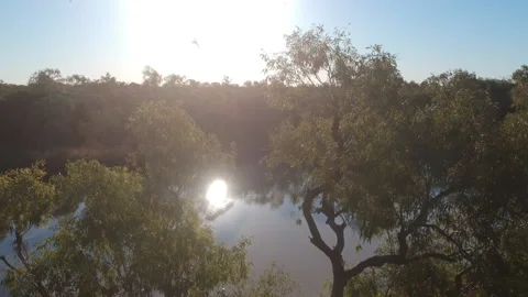 Aerial of River in the Outback Video stock 147502208