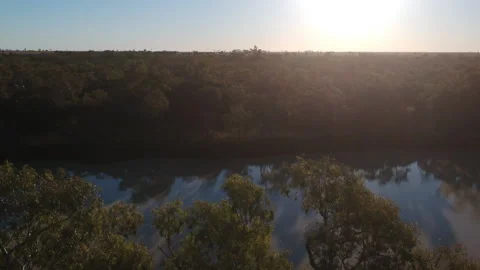 Aerial of River in the Outback Video stock 147513567