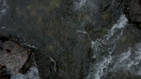 Aerial river rapids top view of crystal clear water Stock Footage 137870427