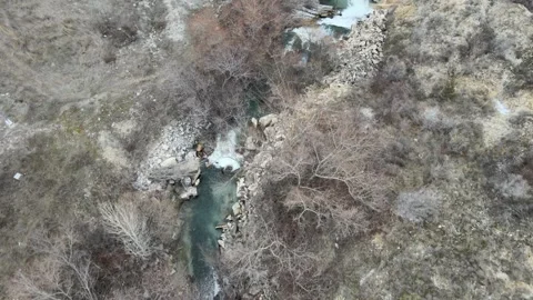 Aerial river stream flowing Stock Footage 263288976