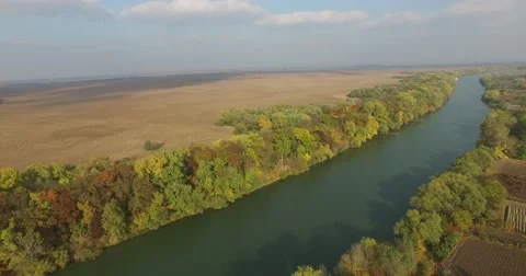 Aerial river view Stock Footage 57467423