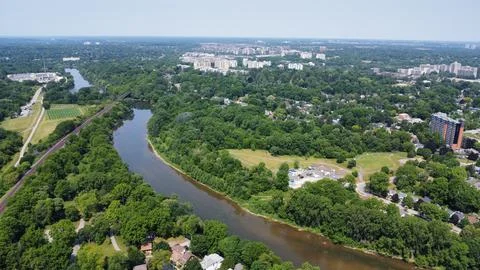 Aerial River view Foto stock