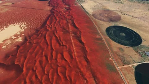 Aerial of Riyadh - Red Sand Dunes. Saudi Arabia Stock Footage 308341012