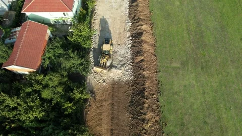 Aerial road construction Stock Footage 217827827