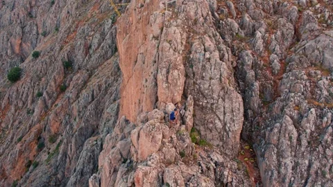 "Aerial Rock Climbing View" Stock Footage 309206385