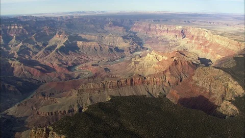 Aerial of rocky mountain ranges and ridges, High over arid dry rocky landscape Stock Footage 109147053