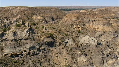 Aerial of rocky mountain ranges, Sharp jagged rocky landscape, Montana Stock Footage 109460473