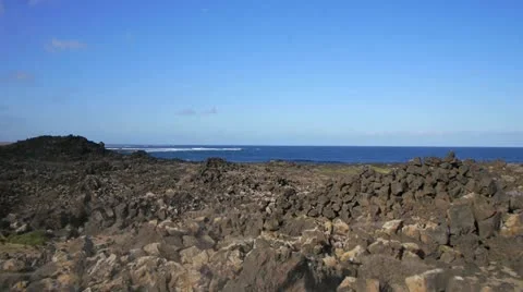 AERIAL: Rocky shore Stock Footage