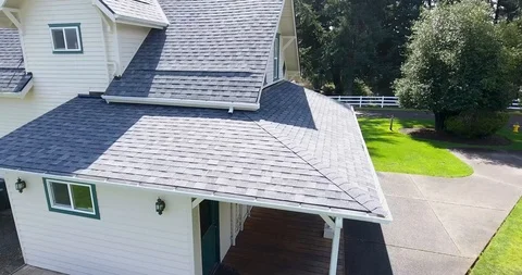 Aerial roofing services with drone Stock Footage 108772369