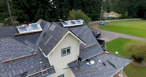 Aerial roofing services with drone Stock-Footage 108772379
