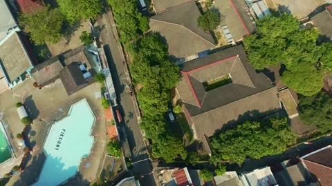 Aerial rooftop view of buildings prepared for solar energy Stock Footage 342581022