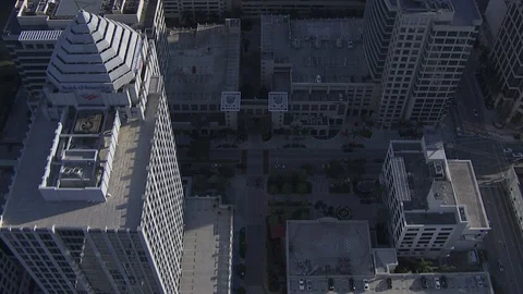 Aerial Rooftops of Downtown Stock Footage 94226198