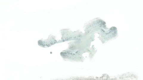 Aerial rotating top-down winter view of frozen lake, ice texture with cracks. 스톡 동영상 291745080