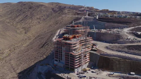 Aerial Rotating View of Hillside Construction Development in Henderson Nevada Video stock 333723413