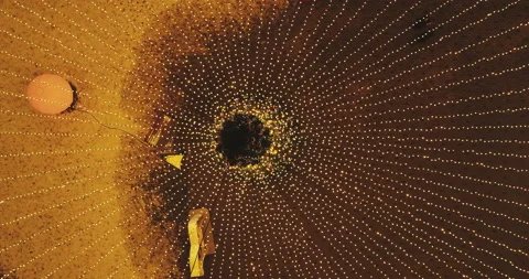 Aerial rotation elevation above new year tree square Stock Footage 99833769
