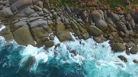 Aerial of Rough Seas Stock Footage 57719036