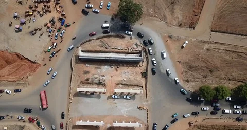 Aerial Roundabout Abuja Stock Footage 126548598