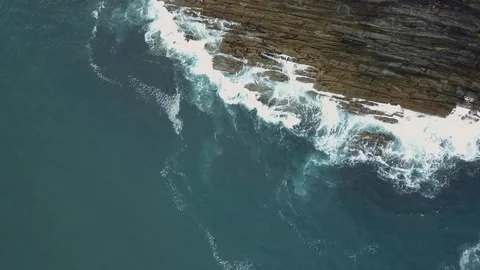 Aerial of rugged coast Stock Footage 129321176