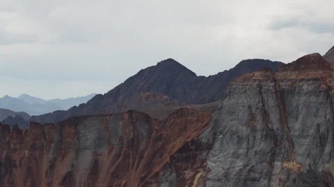 Aerial of rugged mountain range and canyon system in Dolores County Colorado Stock Footage 342061128