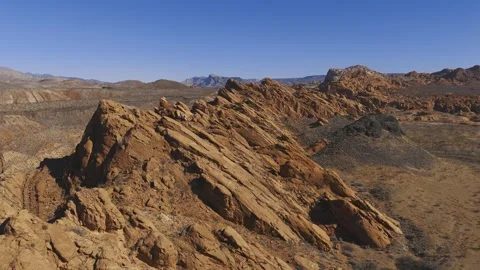 Aerial-Rugged sangstone upthrust Stock Footage 302323544
