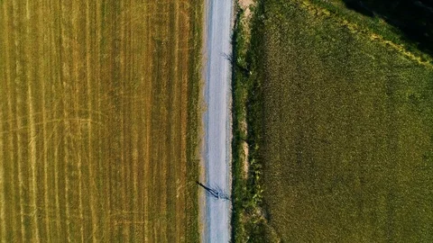 Aerial of a running shadow Stock Footage 129351453