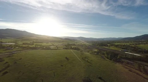 Aerial: Rural Freeway With Traffic Stock Footage