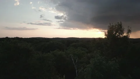 Aerial Rural Rainfall CanopyFlyover Stock Footage 236256395