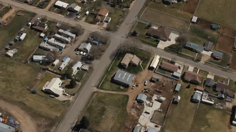 Aerial of Rural Town Stock Footage 44346660