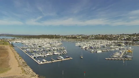 Aerial Sailboat Dock Stock Footage 60846342